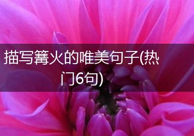 描写篝火的唯美句子(热门6句)