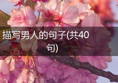 描写男人的句子(共40句)