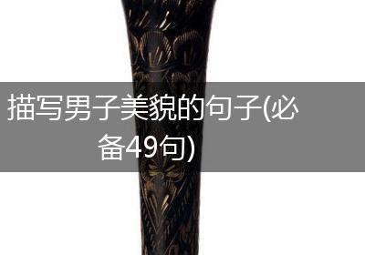 描写男子美貌的句子(必备49句)