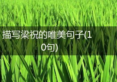 描写梁祝的唯美句子(10句)