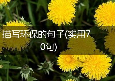 描写环保的句子(实用70句)