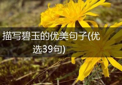 描写碧玉的优美句子(优选39句)