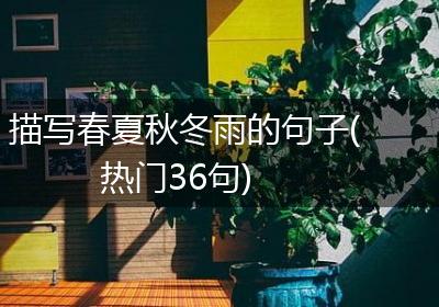 描写春夏秋冬雨的句子(热门36句)