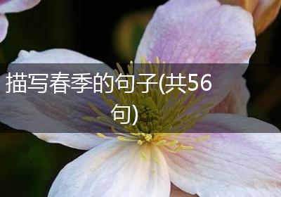 描写春季的句子(共56句)