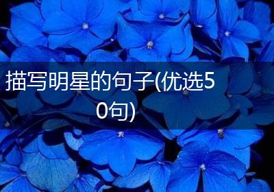 描写明星的句子(优选50句)