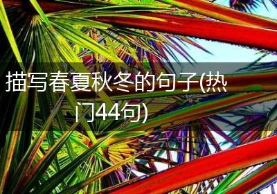 描写春夏秋冬的句子(热门44句)