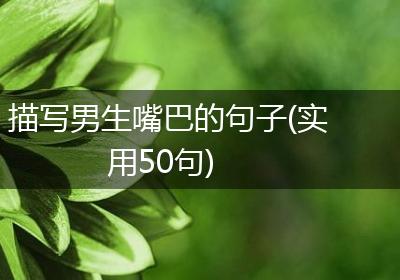 描写男生嘴巴的句子(实用50句)