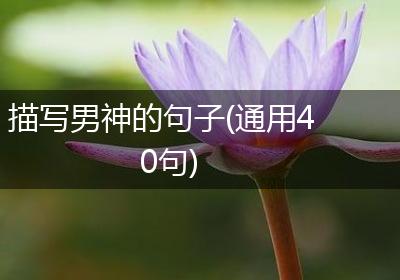 描写男神的句子(通用40句)