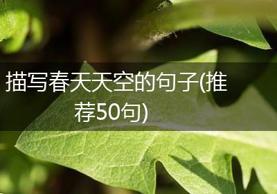 描写春天天空的句子(推荐50句)