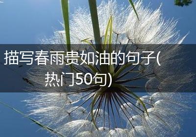 描写春雨贵如油的句子(热门50句)