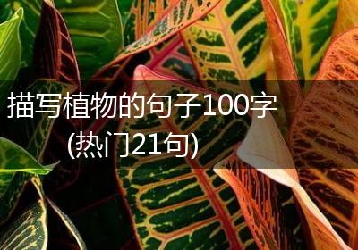 描写植物的句子100字(热门21句)