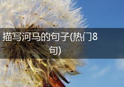 描写河马的句子(热门8句)