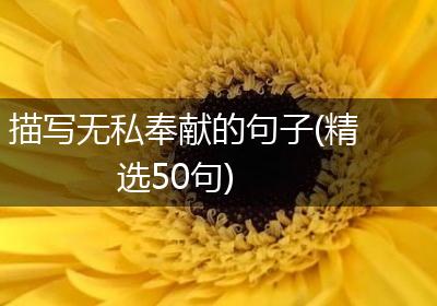 描写无私奉献的句子(精选50句)