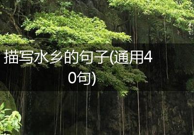 描写水乡的句子(通用40句)