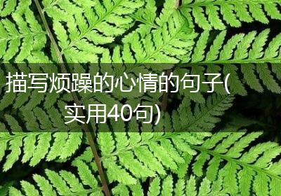 描写烦躁的心情的句子(实用40句)