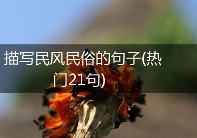 描写民风民俗的句子(热门21句)