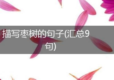 描写枣树的句子(汇总9句)