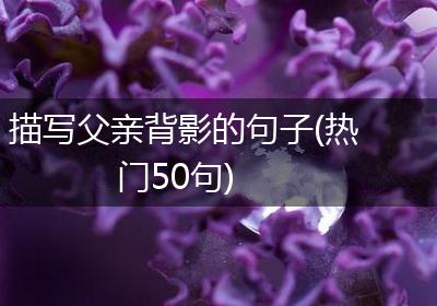 描写父亲背影的句子(热门50句)