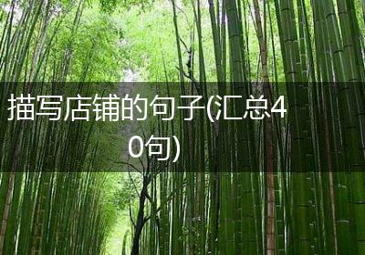 描写店铺的句子(汇总40句)