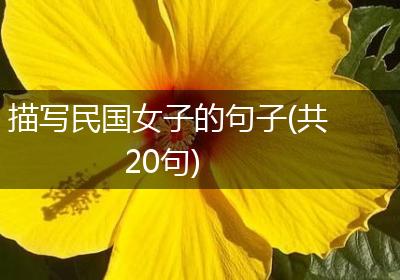 描写民国女子的句子(共20句)