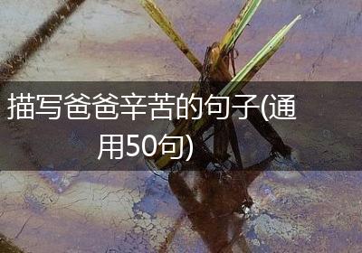 描写爸爸辛苦的句子(通用50句)