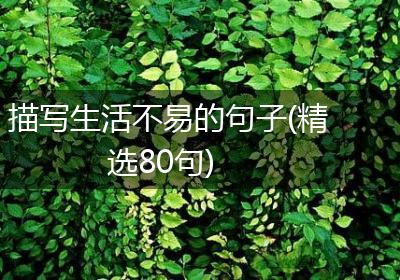 描写生活不易的句子(精选80句)