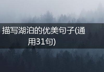 描写湖泊的优美句子(通用31句)