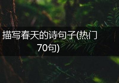 描写春天的诗句子(热门70句)