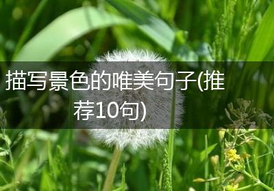 描写景色的唯美句子(推荐10句)