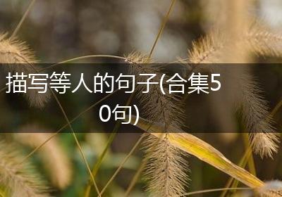 描写等人的句子(合集50句)