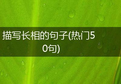描写长相的句子(热门50句)