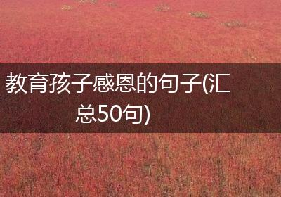 教育孩子感恩的句子(汇总50句)