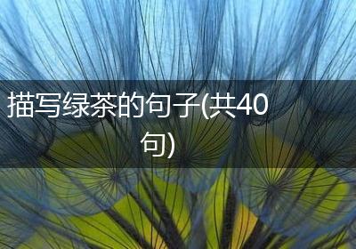 描写绿茶的句子(共40句)