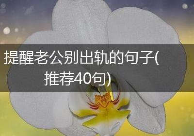 提醒老公别出轨的句子(推荐40句)
