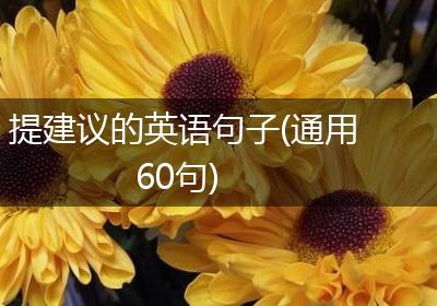 提建议的英语句子(通用60句)