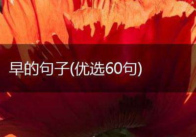 早的句子(优选60句)