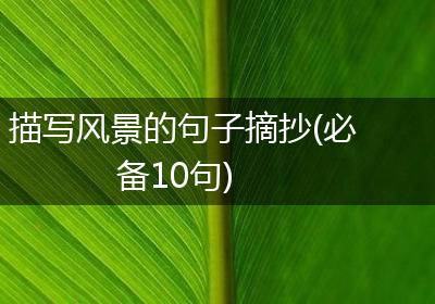 描写风景的句子摘抄(必备10句)