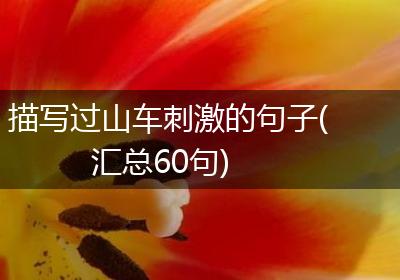描写过山车刺激的句子(汇总60句)