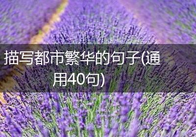 描写都市繁华的句子(通用40句)