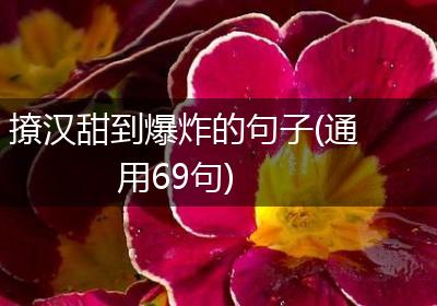 撩汉甜到爆炸的句子(通用69句)