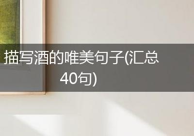 描写酒的唯美句子(汇总40句)