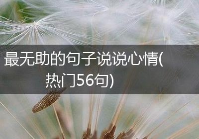 最无助的句子说说心情(热门56句)