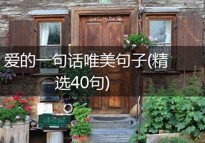爱的一句话唯美句子(精选40句)