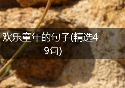 欢乐童年的句子(精选49句)