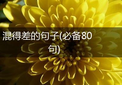 混得差的句子(必备80句)