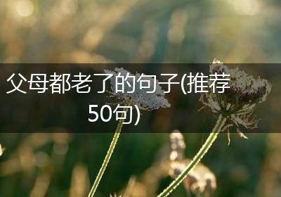 父母都老了的句子(推荐50句)