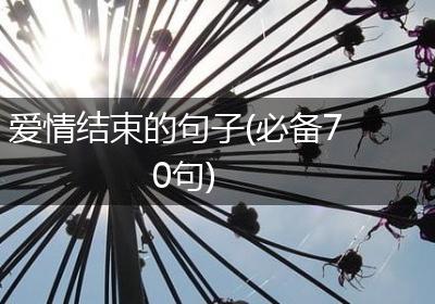 爱情结束的句子(必备70句)