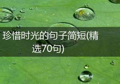 珍惜时光的句子简短(精选70句)