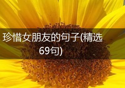 珍惜女朋友的句子(精选69句)