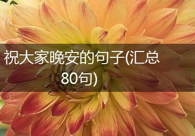 祝大家晚安的句子(汇总80句)